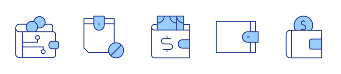 wallet, digital wallet, earnings. Wallet Icon vector illustration. Line Duotone style. Editable stroke