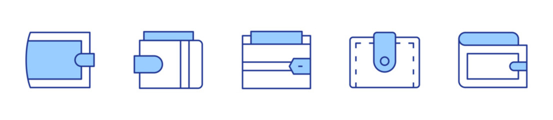 Fototapeta premium Wallet Icon vector illustration. Line Duotone style. Editable stroke