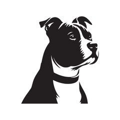 American Staffordshire Terrier Vector Silhouette: High-Quality Digital Art, Dog Illustration, Pet Logo, Graphic Design.