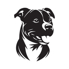 American Staffordshire Terrier Vector Silhouette: High-Quality Digital Art, Dog Illustration, Pet Logo, Graphic Design.
