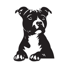 American Staffordshire Terrier Vector Silhouette: High-Quality Digital Art, Dog Illustration, Pet Logo, Graphic Design.