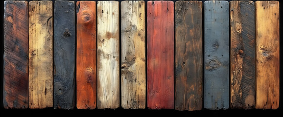 Colorful Wooden Planks With Various Shades