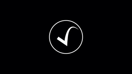 Put tick in box bw animation. Black and white thin line icon .