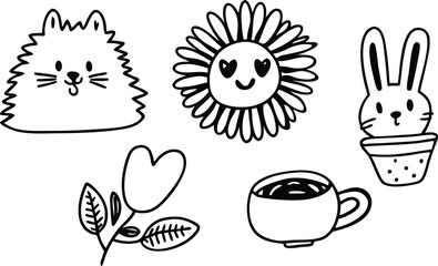 Set of Various cute things in doodle style (31).eps