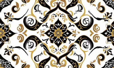 A modern vector-style illustration featuring elegant Islamic art patterns with ornamental flourishes and decorative swirls., easily editable.