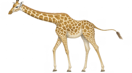 Giraffe standing on black background