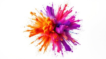 Obraz premium Exploding Powder Burst with Vibrant Orange, Purple, and Pink Colors