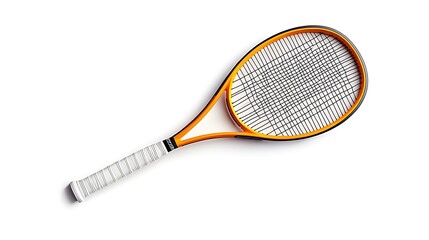 Vintage Tennis Racket: Product Shot on White Background AI Generated