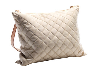 Soft Beige Pillow with Handle - Isolated on White Background as Transparent. PNG. AI GENERATED