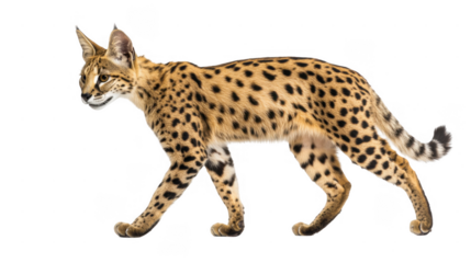 Serval Cat Walking Side Profile