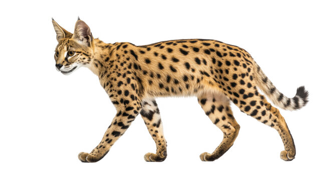 Serval Cat Walking Side Profile