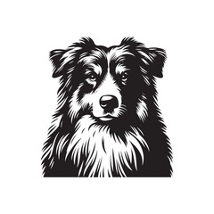 Australian Shepherd Vector Silhouette: High-Quality Dog Illustration, Pet Clipart, Digital Art, Minimalist Australian shepherd Graphic Design.