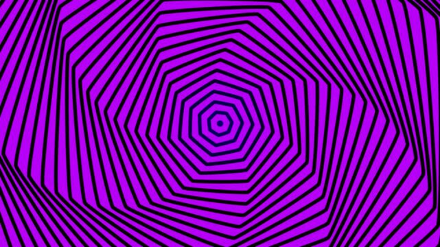 Heptagon lines alternating colorful combined with purple background rotating repeatedly. 3D animation