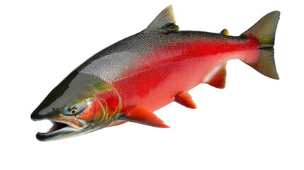 Red Salmon Fish Closeup