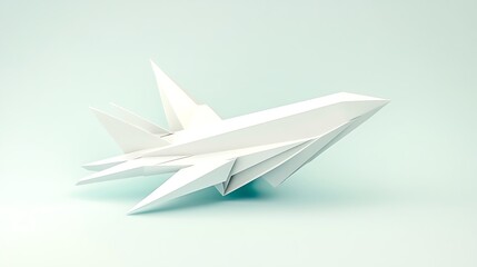 Origami Airplane: A Delicate Paper Aircraft in Flight, 3D Render AI Generated