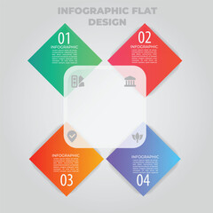 Colorful infographic design; four steps; presentation