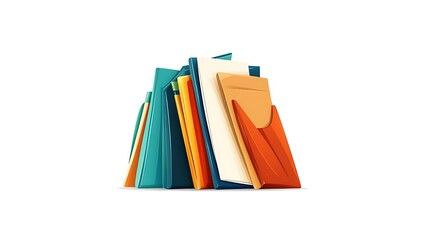 Fototapeta premium Vibrant Stack of Stationery: A Colorful Digital Illustration AI Generated