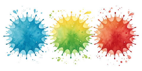 Vibrant Watercolor Splash Stains Collection - Isolated Transparent Background
High-Resolution Colorful Watercolor Splashes - Artistic Paint Stains PNG