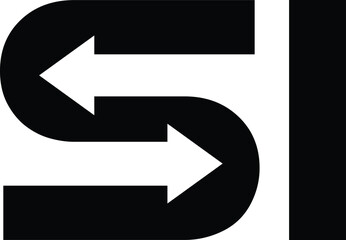 letter s two arrow recycle or exchange logo with vector file.
