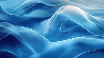 Obraz premium Fluid motion waves abstract background digital art blue tones artistic viewpoint serenity concept