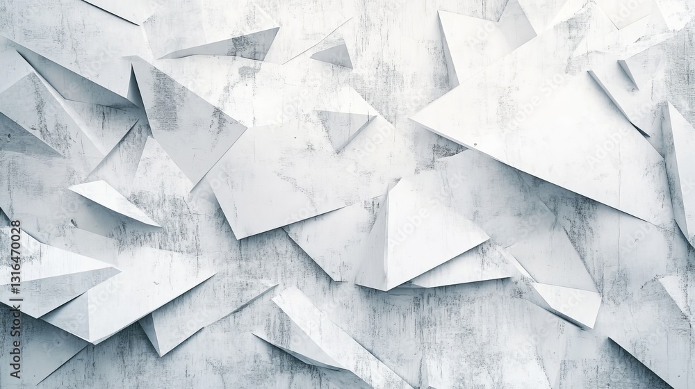Poster abstract white geometric shapes 3d render modern design architectural background texture wall white 