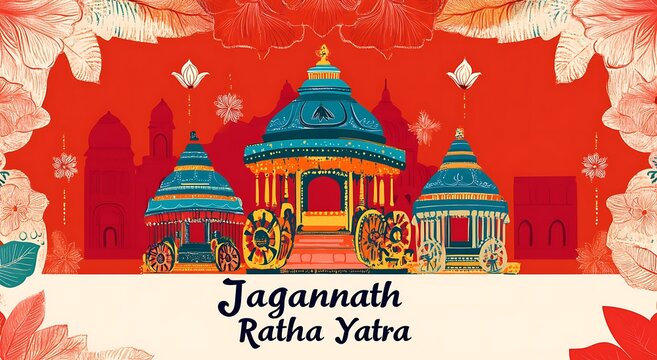 Rath yatra of Lord Jagannath poster, banner, background