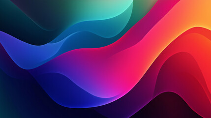 Moderne abstrakte Grafik mit fließenden bunten Wellenformen in Blau, Lila und Rot. Dynamisches Design mit sanften Kurven und Farbverläufen für kreative digitale Hintergründe