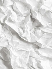 Obraz premium White crumpled paper texture background, wrinkled sheet, abstract backdrop, blank page