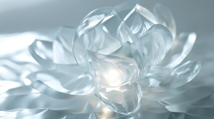 Translucent lotus flower sculpture