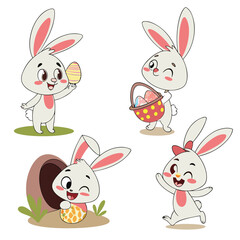 set of easter rabbits