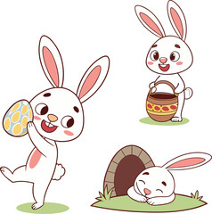 easter bunny with eggs