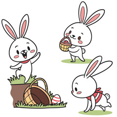 easter bunny and easter eggs
