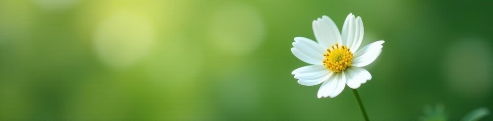 Fototapeta premium Single white flower, sharp focus, clean backdrop , elegance, background
