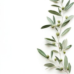 Fresh olive branch on white background (1)