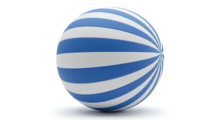 青白ストライプ球体 明るく鮮やか 滑らか質感. AI Generated