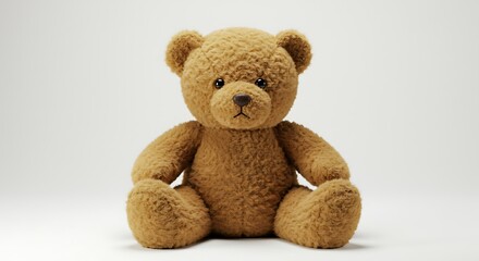 Obraz premium 優しい光浴びて微笑むぬいぐるみくま 穏やか表情. AI Generated