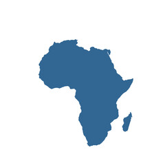 Map of Africa, sign silhouette. World Map Globe. Vector Illustration isolated on transparen background. African continent.