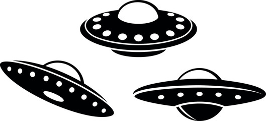 Flying saucer logo. Isolated flying saucer on white background © oleg7799