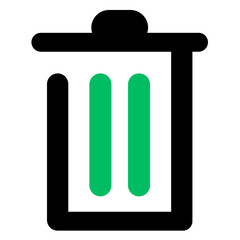A Simple Green Recycle Bin Icon Representing Digital Decluttering And A Fresh Start With Bold Black Lines And A Clean Minimalist Design