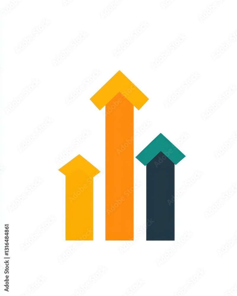 Aufkleber abstract representation of growth with colorful arrows indicating upward trends in business metrics