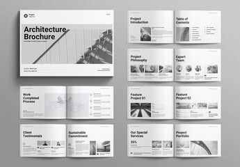 Architecture Brochure Template Design Layout Landscape