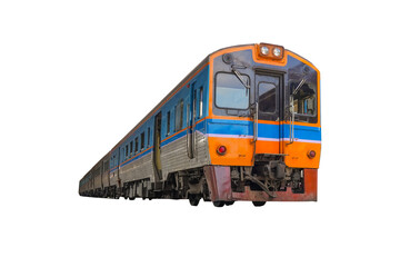Passenger commuter train isolated on white background