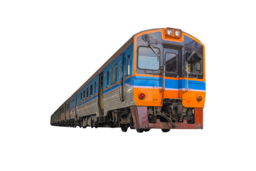 Passenger commuter train isolated on white background
