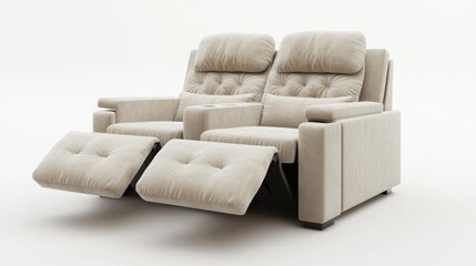 Beige reclining theater seating