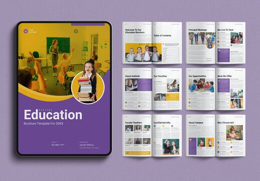Digital Education Brochure Template Design Layout