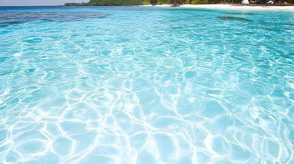 Obraz premium Stunning Teal Ocean Water Texture: Abstract Background Image of Rippling Waves near a Tropical Shore