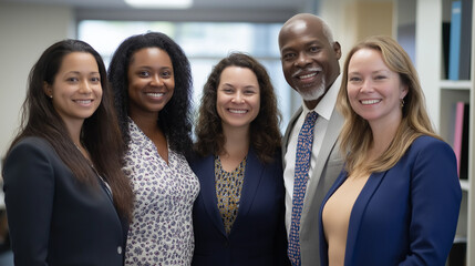 Bright Smiles of Diverse Group exuding Confidence, Positivity, and Solidarity