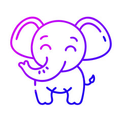 Fototapeta premium Lovely elephant illustration showcasing its cuteness and playful spirit in vibrant line art.