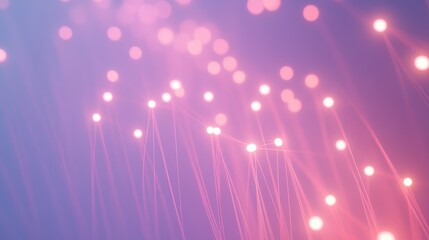 Abstract network of glowing light streams