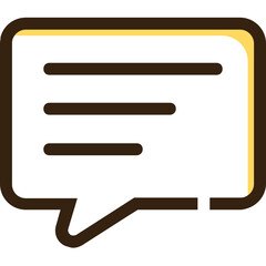 A Simple Message Bubble Conveying Calm Communication In A Friendly Chat, Using A Clean Line Art Style With Warm Brown And Gold Tones